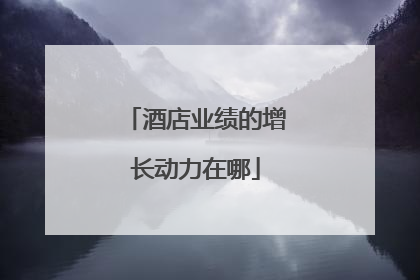 酒店业绩的增长动力在哪