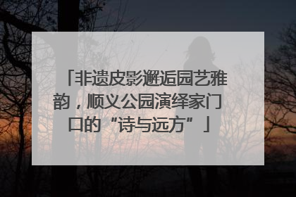 非遗皮影邂逅园艺雅韵，顺义公园演绎家门口的“诗与远方”