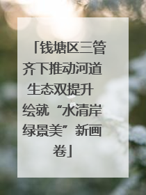 钱塘区三管齐下推动河道生态双提升 绘就“水清岸绿景美”新画卷