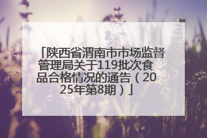 陕西省渭南市市场监督管理局关于119批次食品合格情况的通告（2025年第8期）