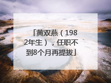 黄双燕（1982年生），任职不到8个月再提拔