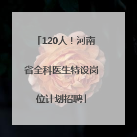 120人！河南省全科医生特设岗位计划招聘