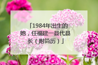 1984年出生的她，任福建一县代县长（附简历）