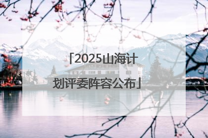 2025山海计划评委阵容公布